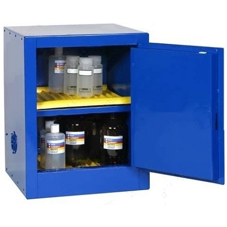 EAGLE Corrosive Metal Safety Cabinet- 4 Gal/1 Shelf/1 Door/Self Close- Blue EG-CRA-1903